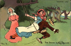 Country Life, The Swing in the Orchard Postcard