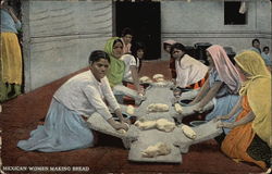 Mexican Women Making Bread Postcard