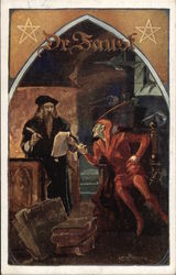 Dr. Faust with The Devil Devils Postcard Postcard