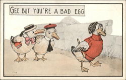 Gee But You're a Bad Egg Postcard