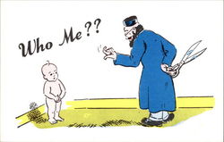Who Me? - Circumcision Judaica Postcard Postcard