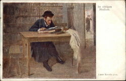 Im eifrigen Studium Judaica Postcard Postcard