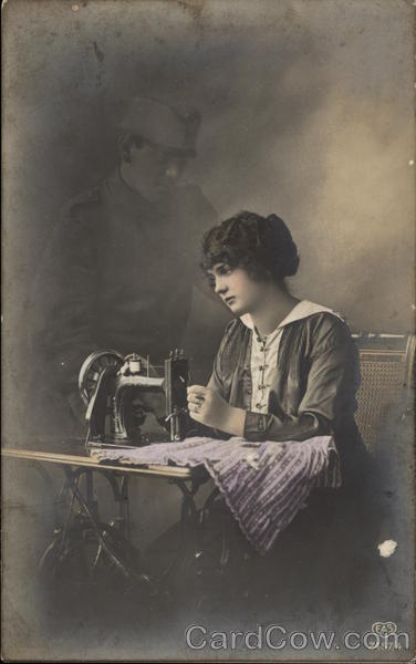 Woman Working At A Sewing Machine