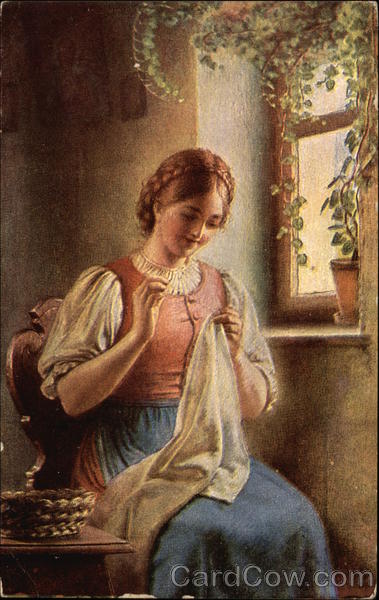 A Woman Sewing Women