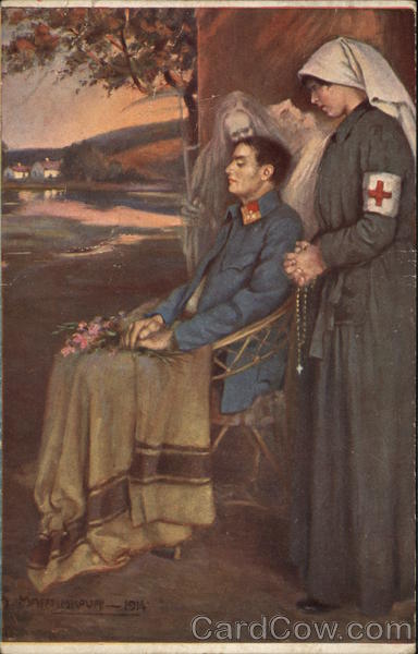 Soldier Recovering With Nurses, Death Over Shoulder