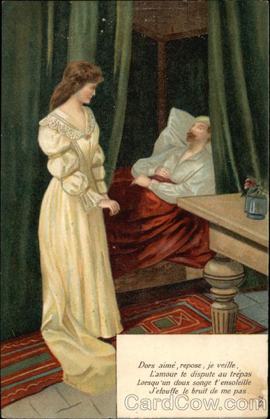 Woman Standing at Bedside while Man Sleeps Couples