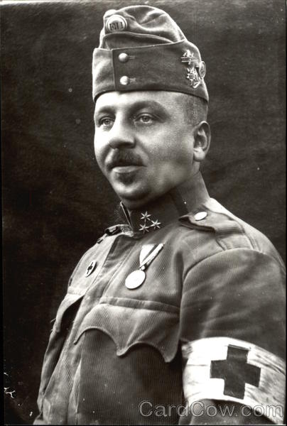 Soldier with Red Cross Armband Military