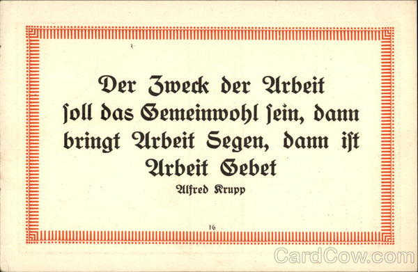 German Feldpost - Alfried Krupp World War I