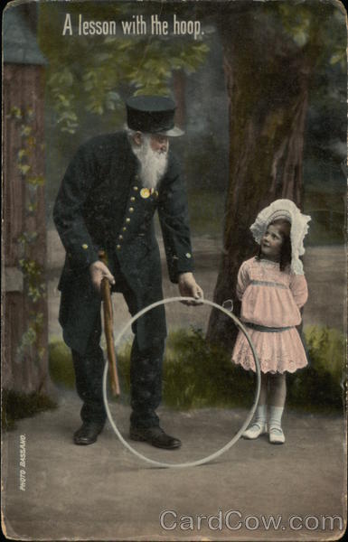 A Lesson with the Hoop - Old Man & Young Girl Girls