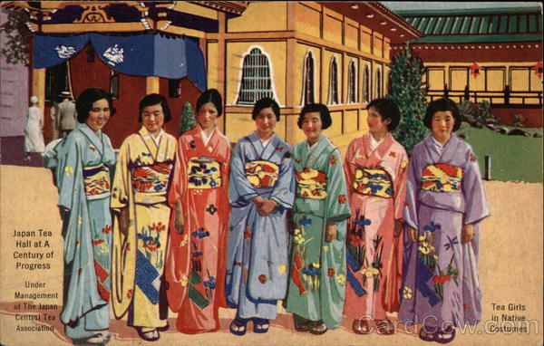 Japan Tea Hall at A Century of Progress - Tea Girls in Native Costumes