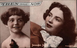 Jennifer Jones - Then and Now Postcard