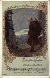 Old Man looking at a Valley with a Song Postcard