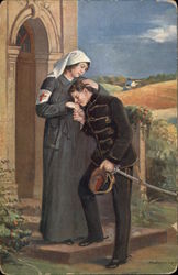 Soldier Returning from War "Healed" Postcard