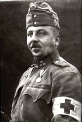 Soldier with Red Cross Armband Postcard