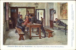 Verirrtes Kind auf der Wachstube. Postcard