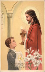 Jesus in Communion Scene with Young Boy Jesus in Communion Scene with Young Boy