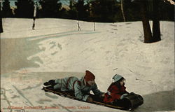 A Young Enthusiast, Rosedale, Toronto, Canada - Sledding Postcard