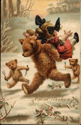 Three Teddy Bears Bears Run Off With Golden-Haired Little Girl Three Teddy Bears Bears Run Off With Golden-Haired Little Girl
