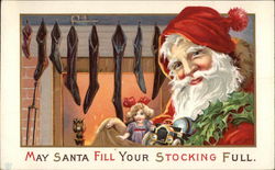 May Santa Fill Your Stocking Full Postcard