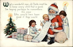 What a Wonderful Man Old Santa Must be Postcard