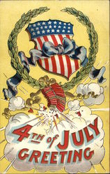 4th of July Greeting Postcard