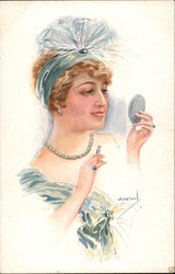 A Woman with Makeup Postcard