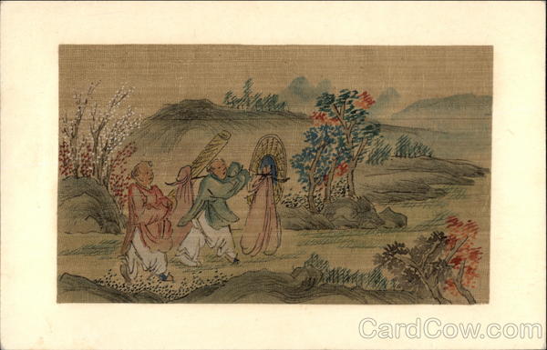 Chinese Workers Sketch Hand Drawn