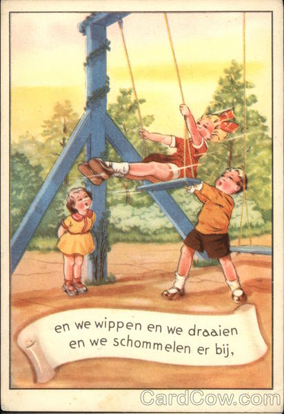 Children Swinging Outside