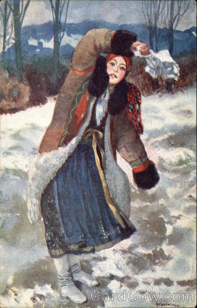 Woman Wearing Fur-trimmed Coat in the Snow Women