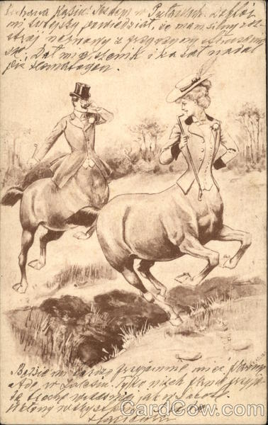 Male and Female British Centaurs Fantasy