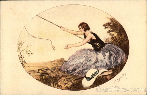 Woman Fishing on the Back Women