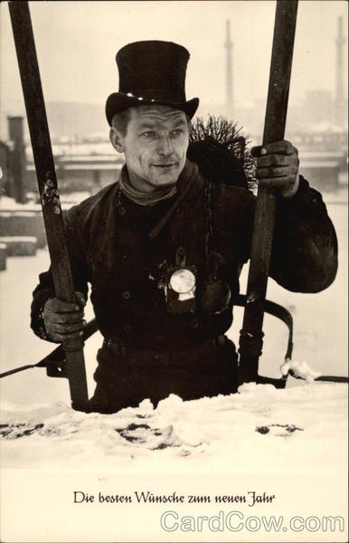 Best Wishes for the New Year - Chimney Sweep in Snow