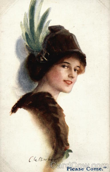 Please Come Woman in Fur Collar and Hat Women