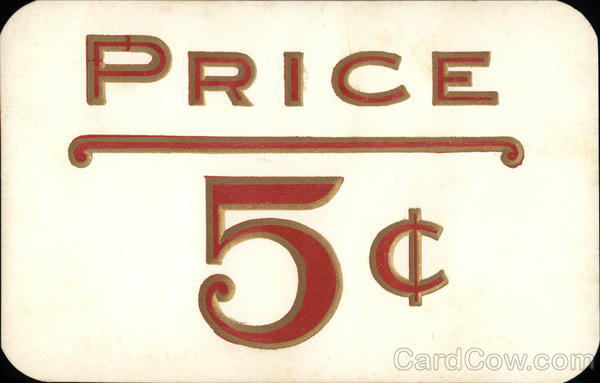 Price Tag of 5 cents Advertising