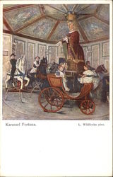 "Carousel of Fortune" - with Children Postcard