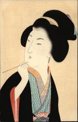 Portrait of a Geisha Girl Postcard