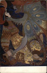 Monster and Person fighting Postcard