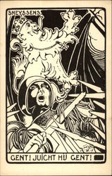 Soldier Fighting Artwork Postcard