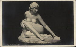 Statue of Nude Woman Kneeling Sculpture & Carving Postcard Postcard