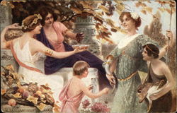 "Live Joyfully" - Grecian Woman & Boys in a Garden "Live Joyfully" - Grecian Woman & Boys in a Garden