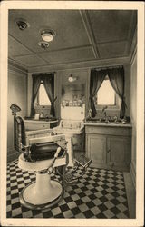 Inside a Barber Shop Postcard