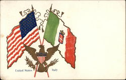 United States Italy Flags Postcard Postcard
