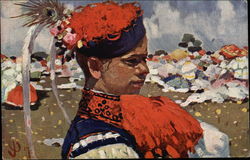 Person in Colorful Costume Postcard