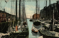 T Wharf - Largest Fish Market in United States Boston, MA Postcard Postcard