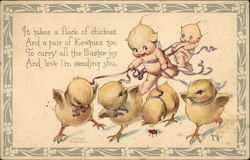 Kewpies and Easter Chicks Postcard