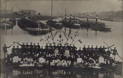 Crew for working on the boats Postcard