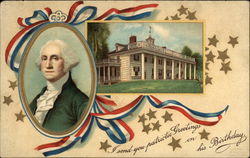 I send you Patriotic Greetings on his Birthday President's Day Postcard Postcard