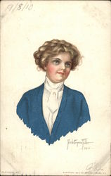 Woman in Blue Jacket Postcard