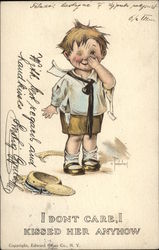 I Don't Care, I Kissed Her Anyhow Postcard