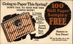 Sears Roebuck Wall Paper Sample Ad Postcard